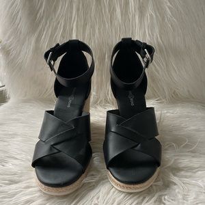 Treasure & Bond Black Heeled Espadrilles